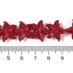 Brins de perles sculptées teintées en corail synthétique&nbsp;CORA-K009-06B-04