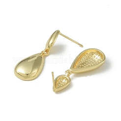 Серьги-гвоздики из латуни с реечным покрытием&nbsp;EJEW-U006-07G