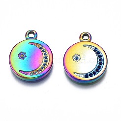 Pendentif en acier inoxydable 304 plaqué or avec strass&nbsp;STAS-N098-035