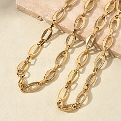 Sets aus hohlen ovalen Gliederketten und Armbändern aus Edelstahl 304&nbsp;SJEW-D091-07G