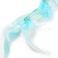 Тканая паутина/сетка с подвесными украшениями из перьев&nbsp;HJEW-G025-03A