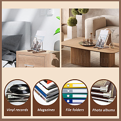 Étagère à disques vinyles en bois et fer&nbsp;ODIS-WH0025-346
