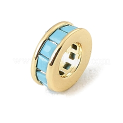 Perles européennes en laiton avec zircone cubique de micro pave&nbsp;CU-CBA389D-05G-01