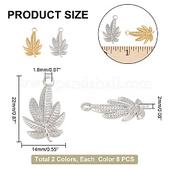 16 шт. подвески из нержавеющей стали 304 двух цветов&nbsp;STAS-PH0004-62
