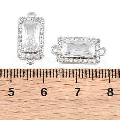 Ciondoli connettore in ottone con micro pavé di zirconi chiari&nbsp;CU-CBA7BFE-01B-P