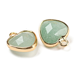 Натуральные граненые сердечки из зеленого авантюрина G-Q006-07G-07