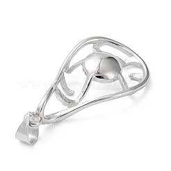 Anhänger-Cabochonfassungen aus platiniertem Messing&nbsp;KK-Q776-01P-01
