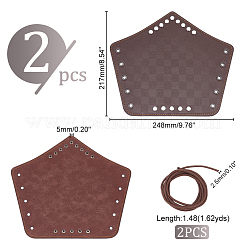 Браслет-манжета из искусственной кожи с узором «тартан» для байкеров&nbsp;AJEW-WH0258-937A