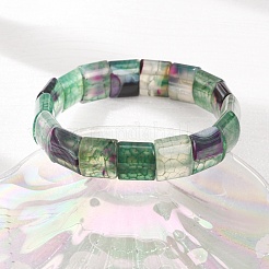 Bracelets extensibles en perles d'agate naturelle carrée veinée de dragon (teinte et chauffée) pour femmes et hommes&nbsp;GG-CBA9ACE-B16