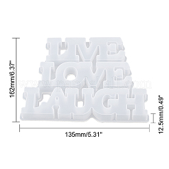 Silikonform-Sets mit den Worten „Love & Laugh“&nbsp;DIY-OC0003-12