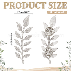 8 пара булавок из сплава листового металла для лацканов одежды рюкзака&nbsp;JEWB-HY0001-51P