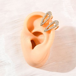 Серьги-капли из латуни с микропаве из прозрачных кубических цирконий&nbsp;EJEW-F384-21G