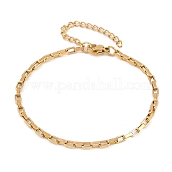 Женские браслеты-цепочки из прямоугольных звеньев нержавеющей стали 201&nbsp;BJEW-G767-01C-G