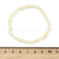 Braccialetti elastici con perline rotonde in giada di seta dorata naturale per donna&nbsp;BJEW-F535-01A