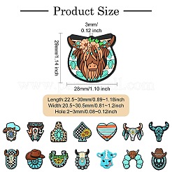 15 pièces 15 styles de perles focales en silicone&nbsp;SIL-CJ0002-98