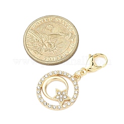 5 шт. подвеска со стразами в виде звезды и луны&nbsp;HJEW-JM04371