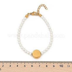 Пластиковые браслеты из искусственного жемчуга для женщин&nbsp;BJEW-M056-10G-03