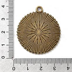 Тибетский стиль плоские круглые литые сеттинги подвеска кабошон&nbsp;TIBEP-Q045-031AB-NR