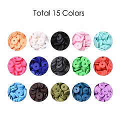 Perle di argilla polimerica fatte a mano da 150g 15 colori&nbsp;CLAY-JP0001-13-8mm