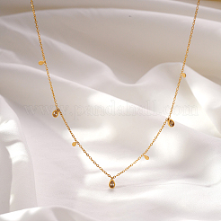 Colliers pendentifs géométriques en forme de larme en acier inoxydable 304 sertis de zirconiums cubiques transparents pour femmes&nbsp;YD2643