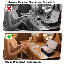 Портативные дорожные коробки-органайзеры из искусственной кожи с ручками для ювелирных изделий&nbsp;CON-WH0107-71B