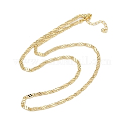 Ожерелья из текстурированной латунной цепочки с овальными звеньями&nbsp;NJEW-C091-01G