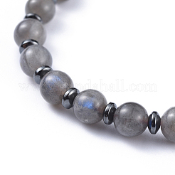 Natur Labradorit Stretch-Armbänder&nbsp;BJEW-JB04493-05