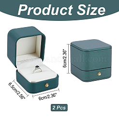 Pu scatole anello di cuoio&nbsp;LBOX-WH0002-01
