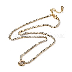 Collier pendentif en acier inoxydable 304 plaqué sous vide PVD avec zircone cubique&nbsp;NJEW-F317-01G