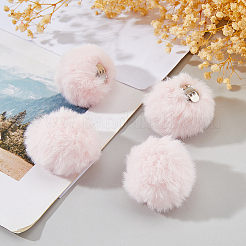 4 шт. пряжки для обуви из искусственной шерсти с помпоном&nbsp;HJEW-WH00199