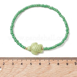 8 Stück 8-farbiges Stretch-Armband aus Glasperlen und synthetischen Türkisperlen für Damen&nbsp;BJEW-MZ00332