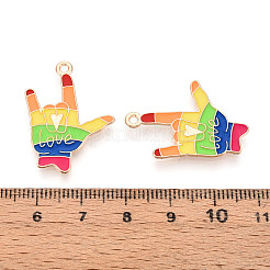 Regenbogenfarbene Pride-Emaille-Anhänger aus Legierung&nbsp;LS-ENAM-K067-06
