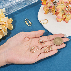 5 Stück 5 Stile Messing Micro Pave klare Zirkonia Schraubkarabiner Verschluss Charms&nbsp;KK-TA0008-19