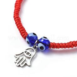 Pulseras de cuentas trenzadas de hilo de nylon ajustable&nbsp;BJEW-JB04459-03