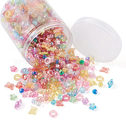 800шт 8 стиля прозрачные акриловые бусины&nbsp;TACR-FW0001-05