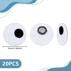 20 Stück Augen-Stickerei aus Polyester zum Aufbügeln/Aufnähen&nbsp;DIY-GA0010-06A-02