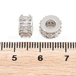 Messing Micro Pave klare Zirkonia europäische Perlen&nbsp;KK-B186-17P