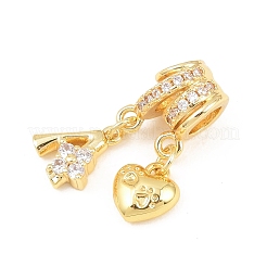 Кулоны из латуни с микропейвом и прозрачным фианитом&nbsp;KK-Z151-20G