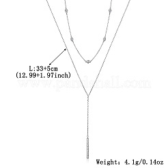 Doppelreihige Halskette mit Anhänger in Y-Form aus S925-Silberzirkon für Damen&nbsp;MB8919-1