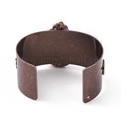 Открытые браслеты-манжеты из натурального лабрадорита&nbsp;BJEW-A130-01