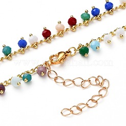 Collane con pendente in vetro rondelle&nbsp;NJEW-JN03187