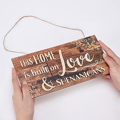 Настенные украшения из натурального дерева для украшения дома входной двери&nbsp;AJEW-FG0001-26