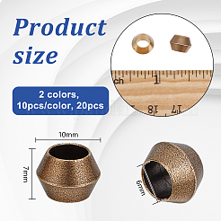 20 Stück 2 Farben Messing EDC European Beads&nbsp;KK-OC0001-60
