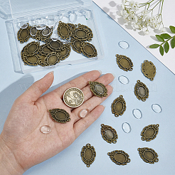 30 pz impostazioni cabochon ciondolo in lega di stile tibetano&nbsp;DIY-UN0008-63AB