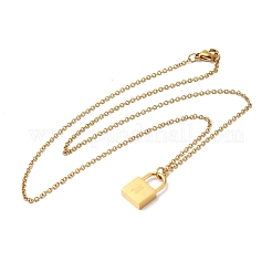 Collares colgantes de cadena rolo de acero inoxidable 304&nbsp;NJEW-S444-01G-10