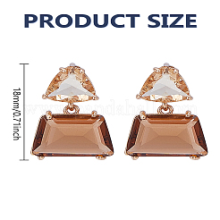 2 шт. серьги-гвоздики из стекла k9 с подвесками в форме трапеции и треугольником&nbsp;EJEW-LP0004-61