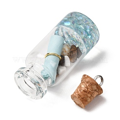 Anhänger in Form einer Wunschflasche aus Kunstharz und Glas&nbsp;RE-CBA5B90-01