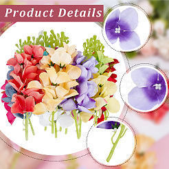 12 шт. 12 цвета шелковой ткани и пластиковая имитация гиацинта&nbsp;AJEW-SC0031-56