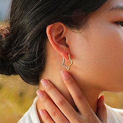 Двухцветные серьги-кольца из нержавеющей стали 304&nbsp;LS-EJEW-K257-02D-GP