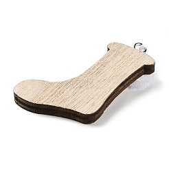 Décorations de pendentif en bois inachevé de noël&nbsp;LS-WOOD-D026-01C